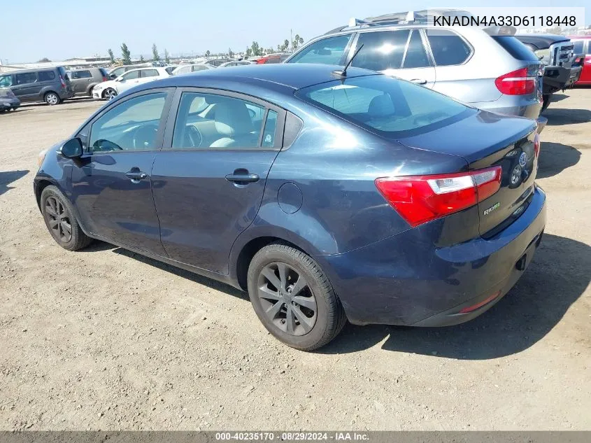 KNADN4A33D6118448 2013 Kia Rio Ex