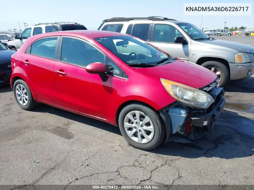 2013 Kia Rio Lx VIN: KNADM5A36D6226717 Lot: 40270412