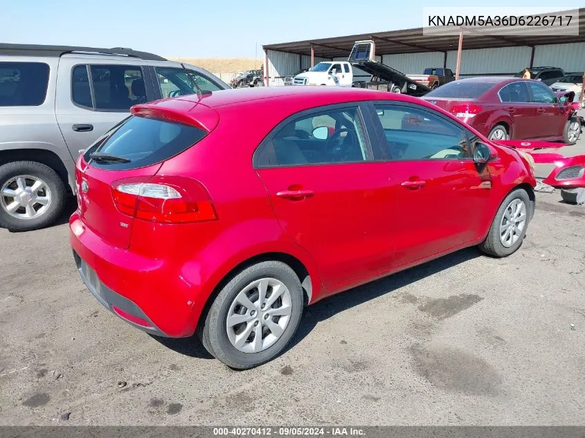 2013 Kia Rio Lx VIN: KNADM5A36D6226717 Lot: 40270412