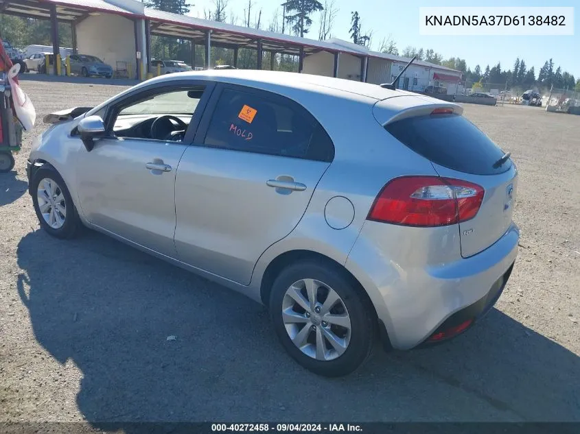 2013 Kia Rio Ex VIN: KNADN5A37D6138482 Lot: 40272458