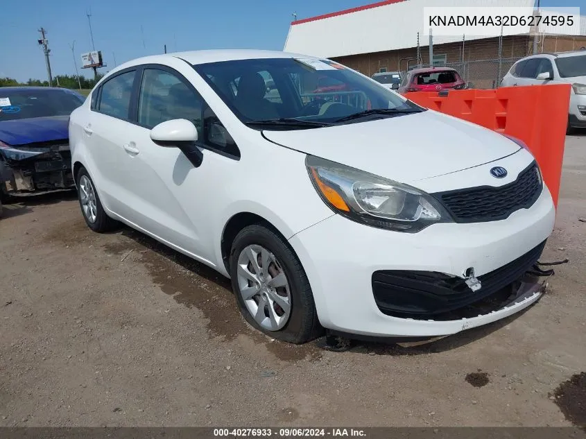 KNADM4A32D6274595 2013 Kia Rio Lx