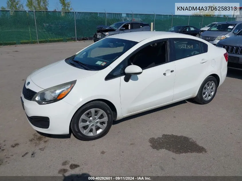 2013 Kia Rio Lx VIN: KNADM4A37D6258313 Lot: 40292601