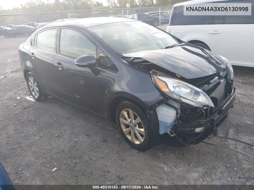 2013 Kia Rio Ex VIN: KNADN4A3XD6130998 Lot: 40310183