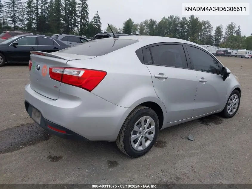 KNADM4A34D6306611 2013 Kia Rio Lx