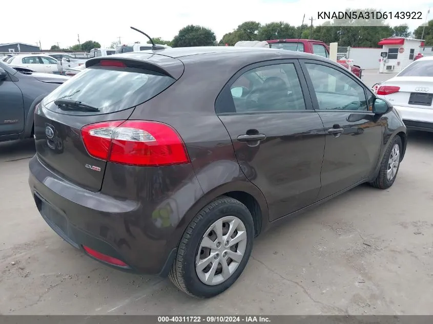 2013 Kia Rio Ex VIN: KNADN5A31D6143922 Lot: 40311722