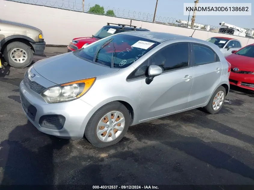 2013 Kia Rio Lx VIN: KNADM5A30D6138682 Lot: 40312537