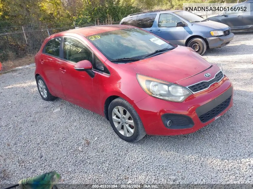 2013 Kia Rio Ex VIN: KNADN5A34D6166952 Lot: 40331394