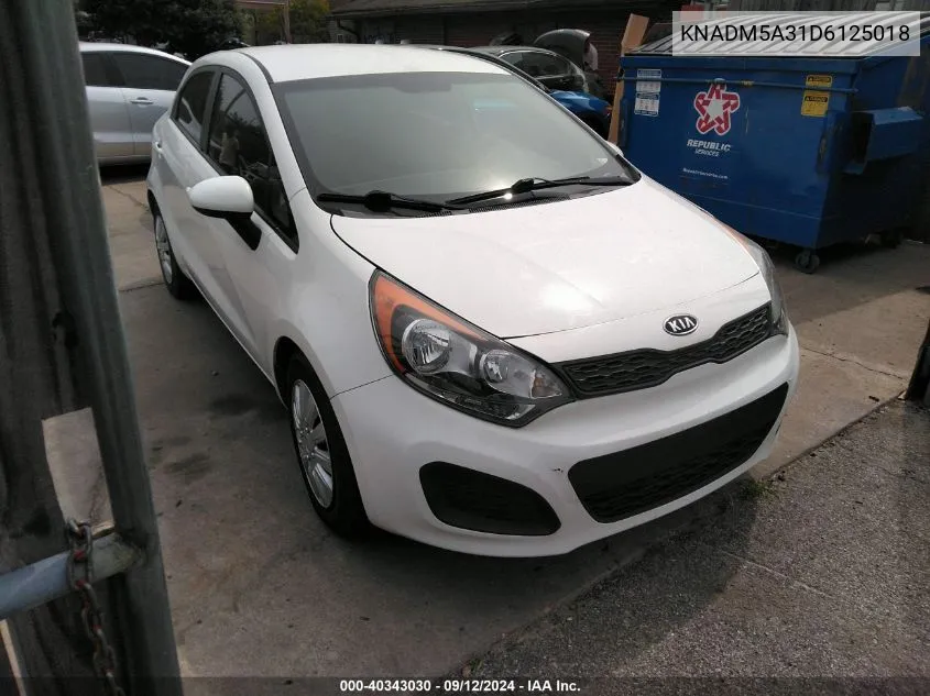 2013 Kia Rio Lx VIN: KNADM5A31D6125018 Lot: 40343030