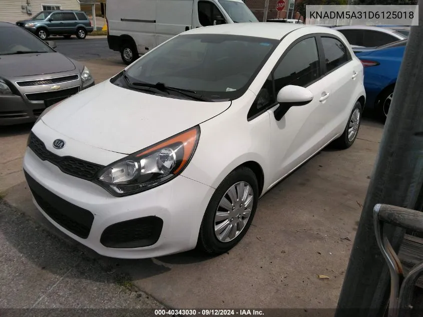 2013 Kia Rio Lx VIN: KNADM5A31D6125018 Lot: 40343030