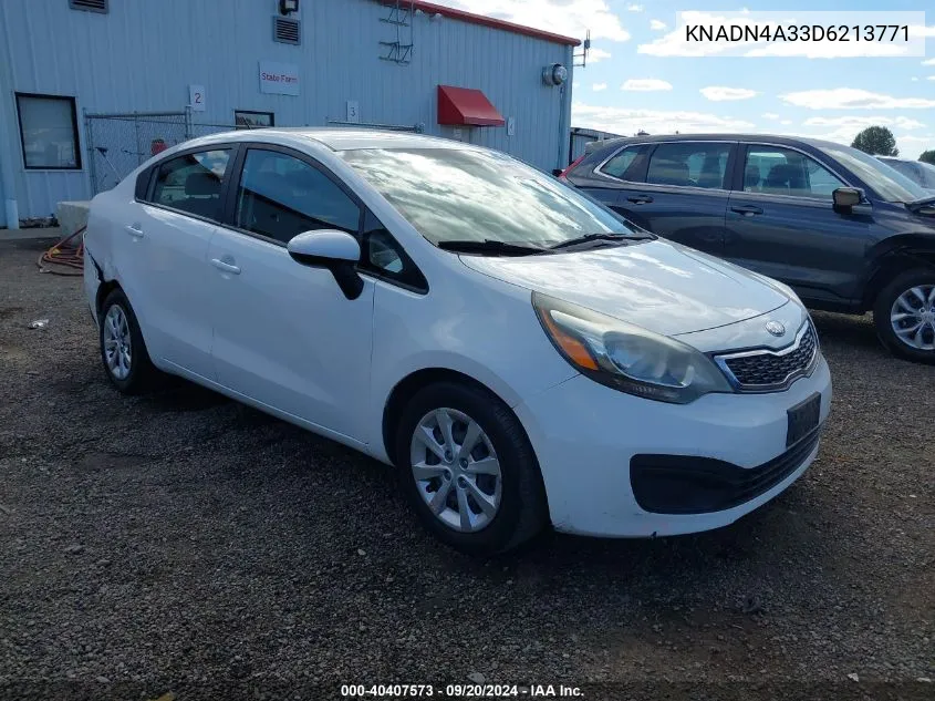 2013 Kia Rio Ex VIN: KNADN4A33D6213771 Lot: 40407573