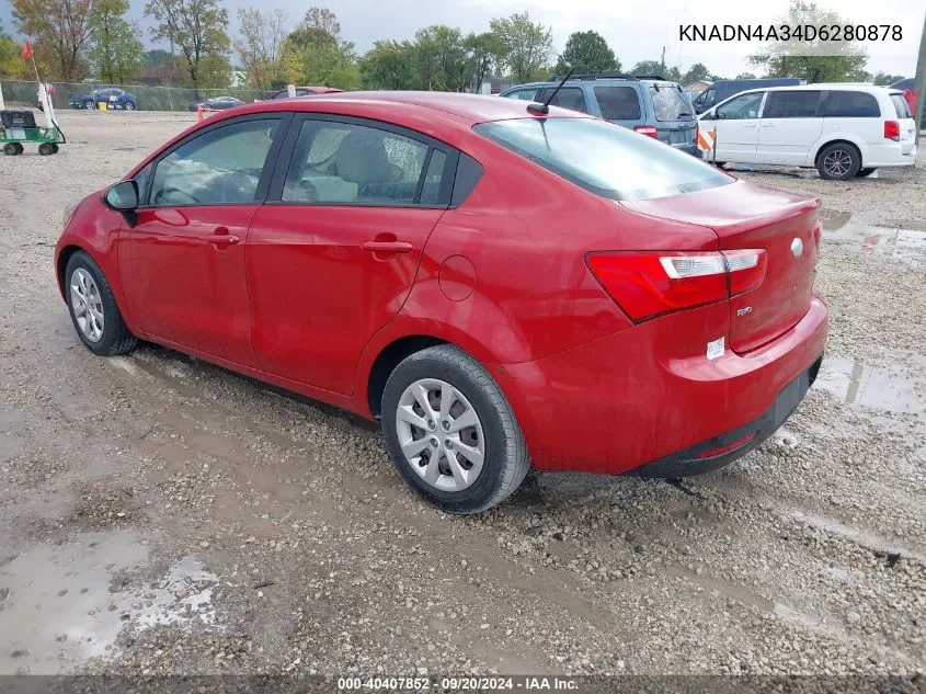 KNADN4A34D6280878 2013 Kia Rio Ex