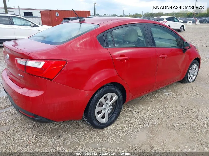 KNADN4A34D6280878 2013 Kia Rio Ex