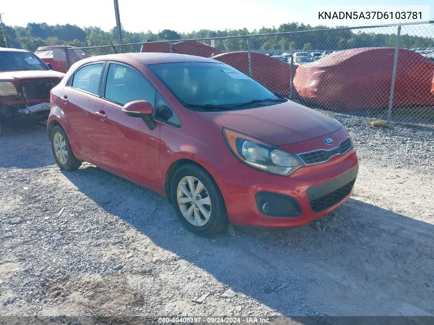 2013 Kia Rio Ex VIN: KNADN5A37D6103781 Lot: 40408397