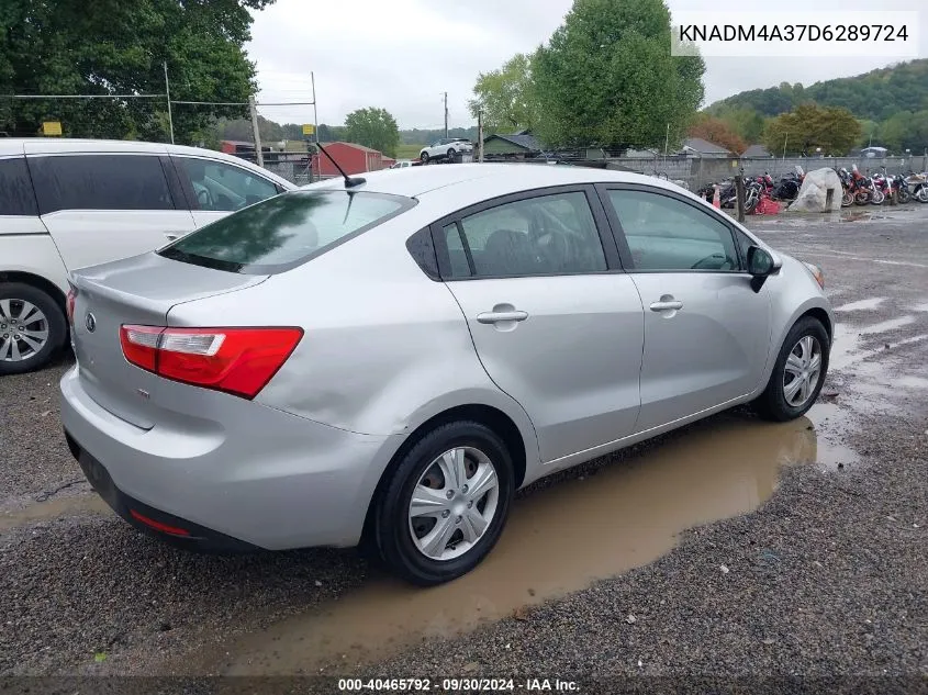 2013 Kia Rio Lx VIN: KNADM4A37D6289724 Lot: 40465792