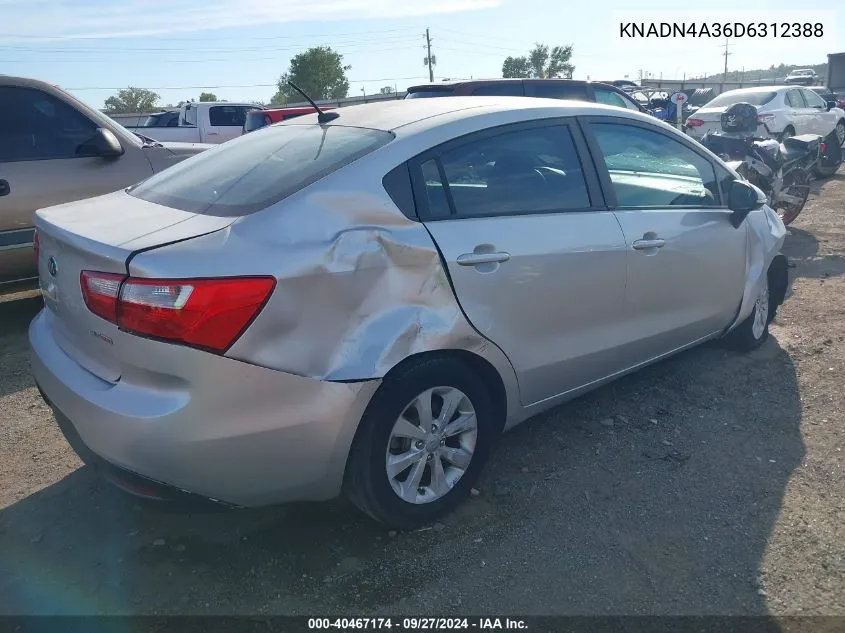 KNADN4A36D6312388 2013 Kia Rio Ex