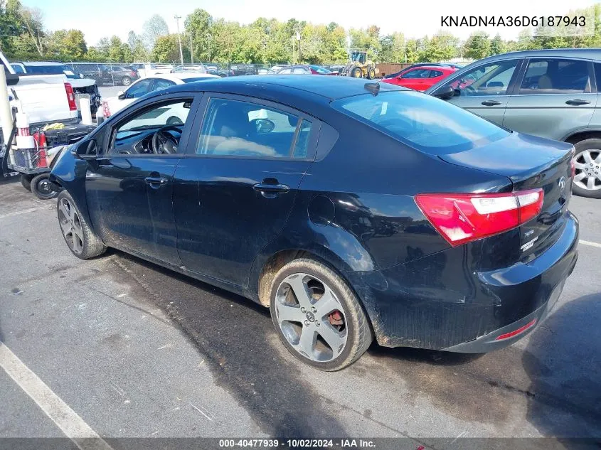 2013 Kia Rio Sx VIN: KNADN4A36D6187943 Lot: 40477939