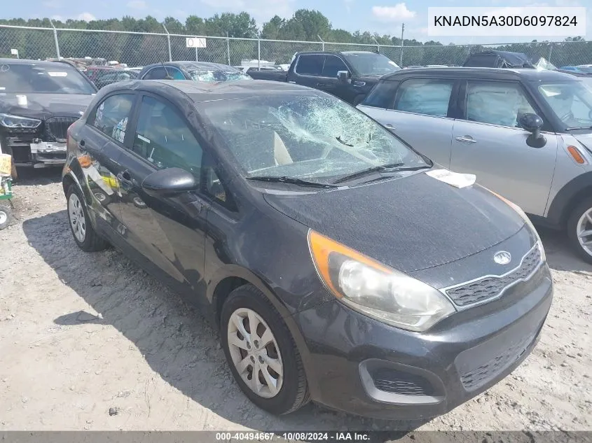 2013 Kia Rio Ex VIN: KNADN5A30D6097824 Lot: 40494667