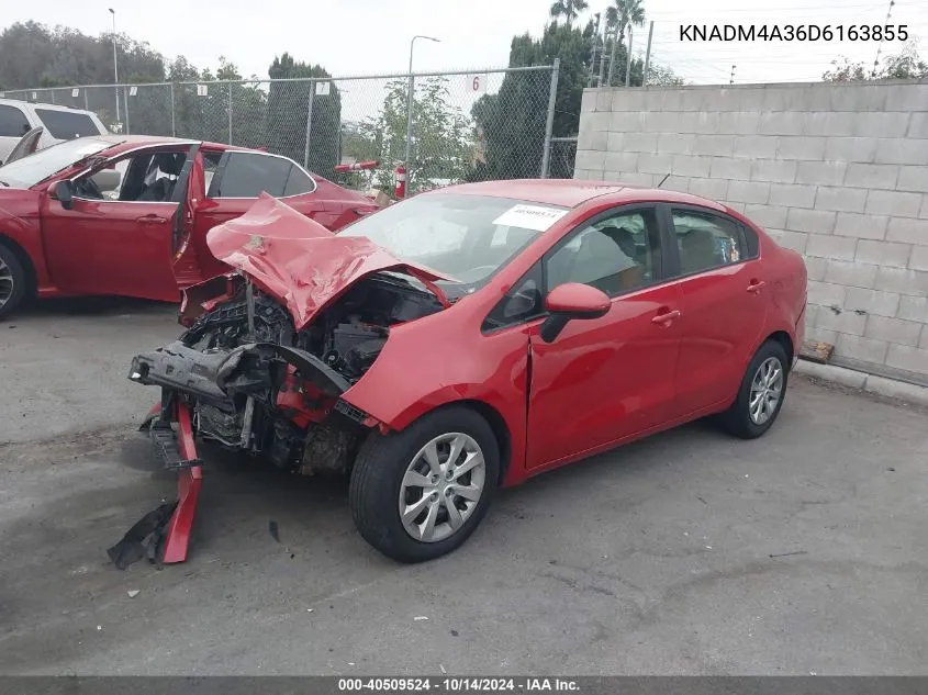 2013 Kia Rio Lx VIN: KNADM4A36D6163855 Lot: 40509524