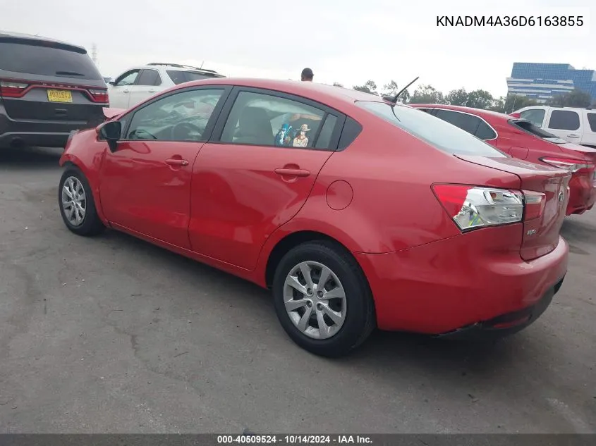 2013 Kia Rio Lx VIN: KNADM4A36D6163855 Lot: 40509524