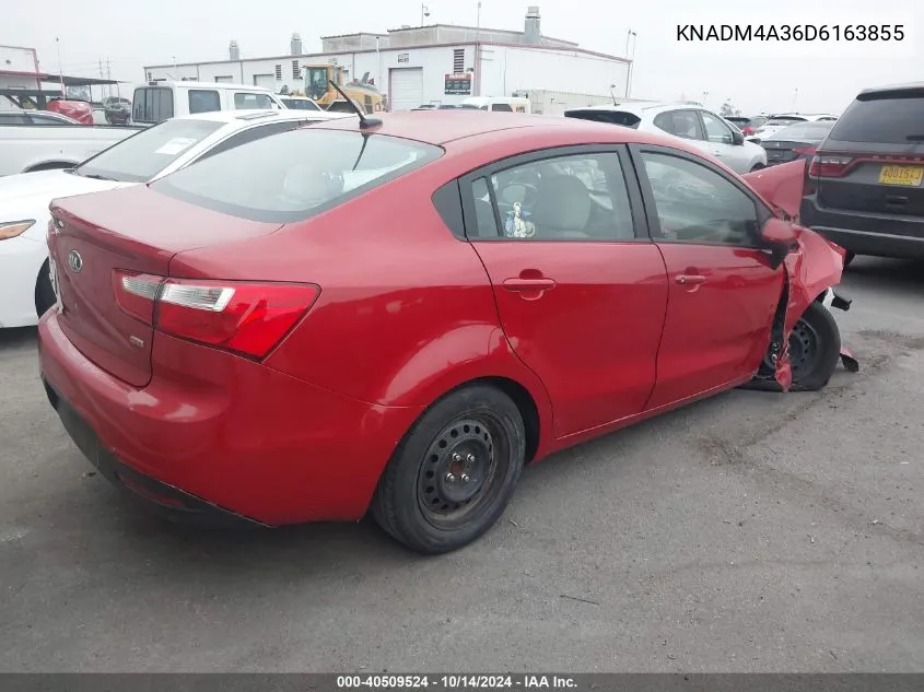 2013 Kia Rio Lx VIN: KNADM4A36D6163855 Lot: 40509524