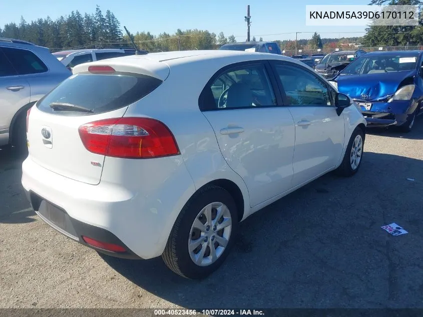 2013 Kia Rio Lx VIN: KNADM5A39D6170112 Lot: 40523456