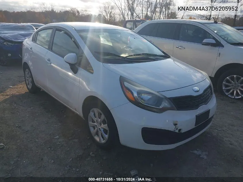 2013 Kia Rio Lx VIN: KNADM4A37D6205952 Lot: 40731655