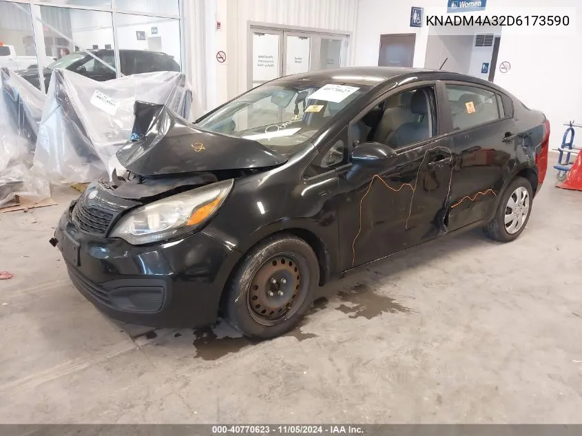 2013 Kia Rio Lx VIN: KNADM4A32D6173590 Lot: 40770623