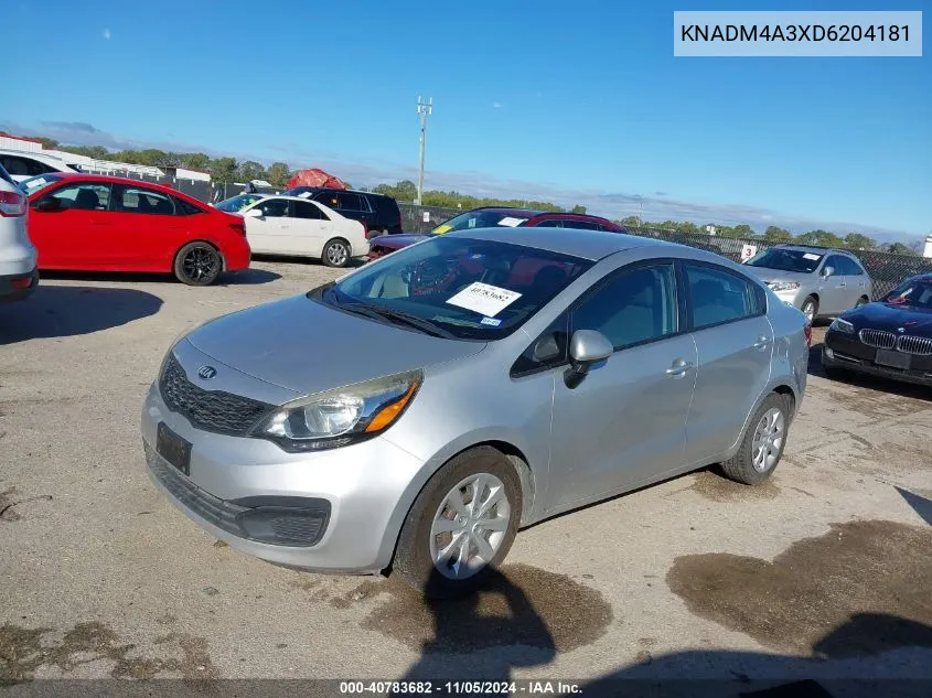 KNADM4A3XD6204181 2013 Kia Rio Lx