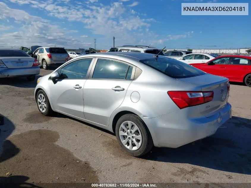 KNADM4A3XD6204181 2013 Kia Rio Lx