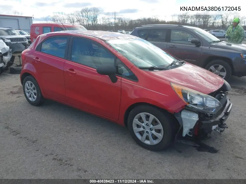 2013 Kia Rio Lx VIN: KNADM5A38D6172045 Lot: 40839423