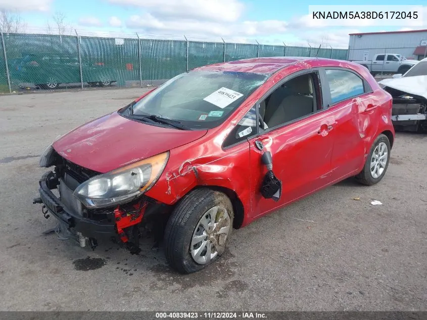 2013 Kia Rio Lx VIN: KNADM5A38D6172045 Lot: 40839423