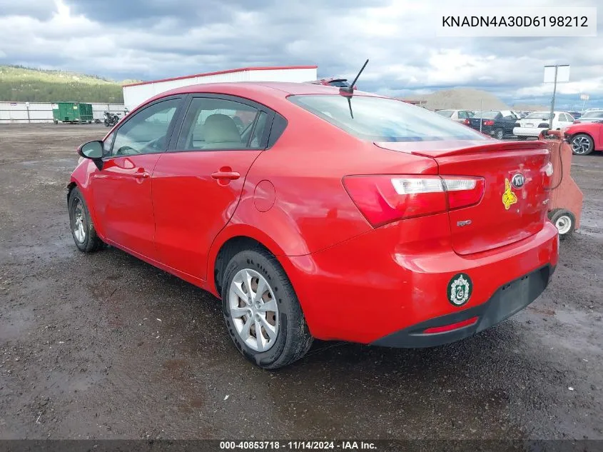 KNADN4A30D6198212 2013 Kia Rio Ex