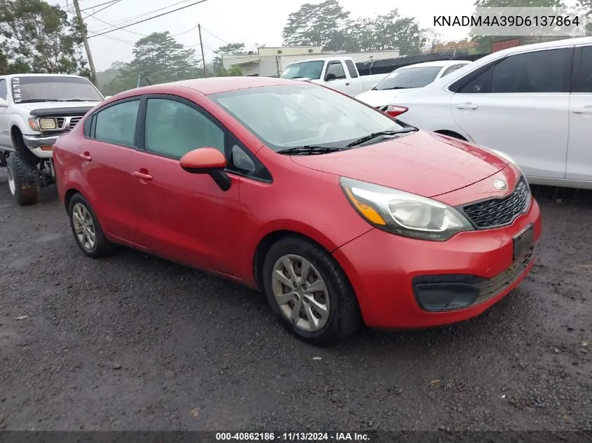 2013 Kia Rio Lx VIN: KNADM4A39D6137864 Lot: 40862186