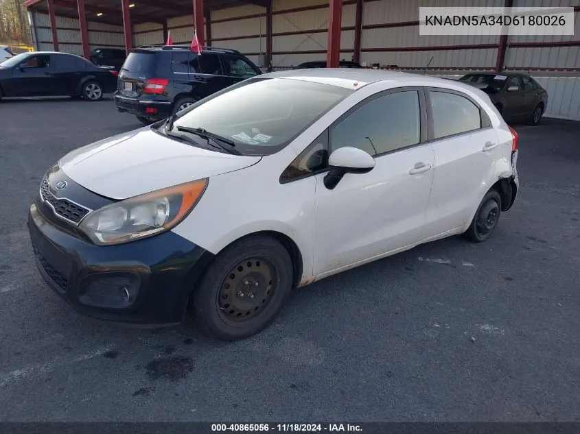 KNADN5A34D6180026 2013 Kia Rio Ex