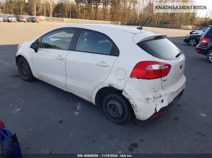 KNADN5A34D6180026 2013 Kia Rio Ex