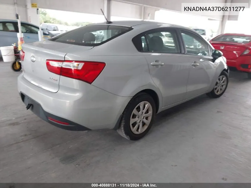 2013 Kia Rio Ex VIN: KNADN4A37D6211277 Lot: 40888131