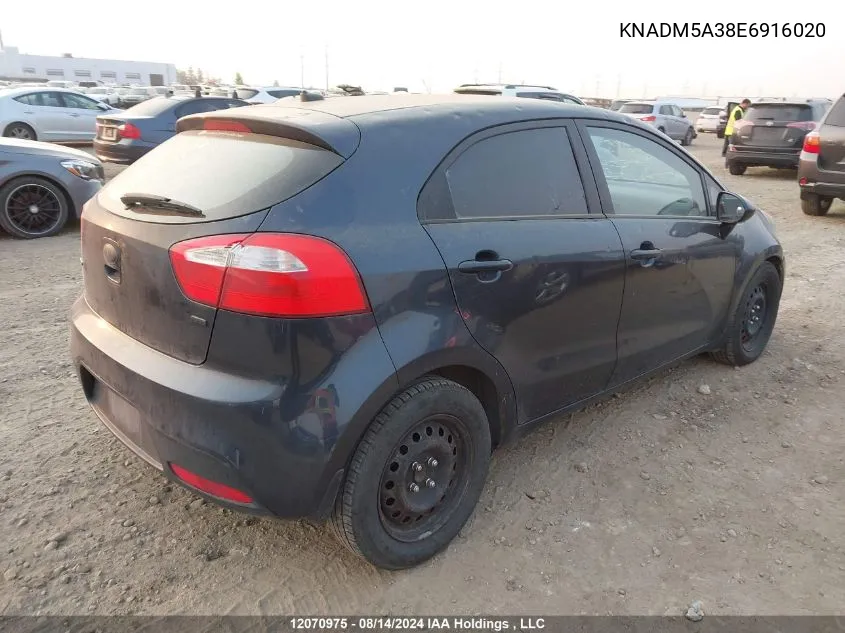 KNADM5A38E6916020 2014 Kia Rio Lx