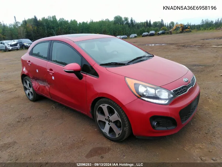 2014 Kia Rio VIN: KNADN5A36E6958196 Lot: 12096283