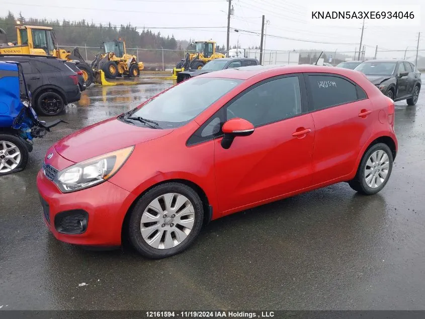 2014 Kia Rio Ex VIN: KNADN5A3XE6934046 Lot: 12161594