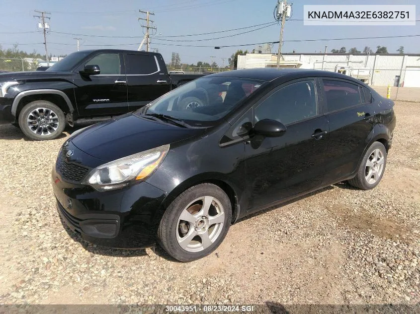 KNADM4A32E6382751 2014 Kia Rio Lx