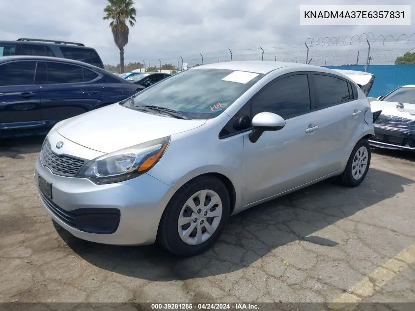 2014 Kia Rio Lx VIN: KNADM4A37E6357831 Lot: 39281285