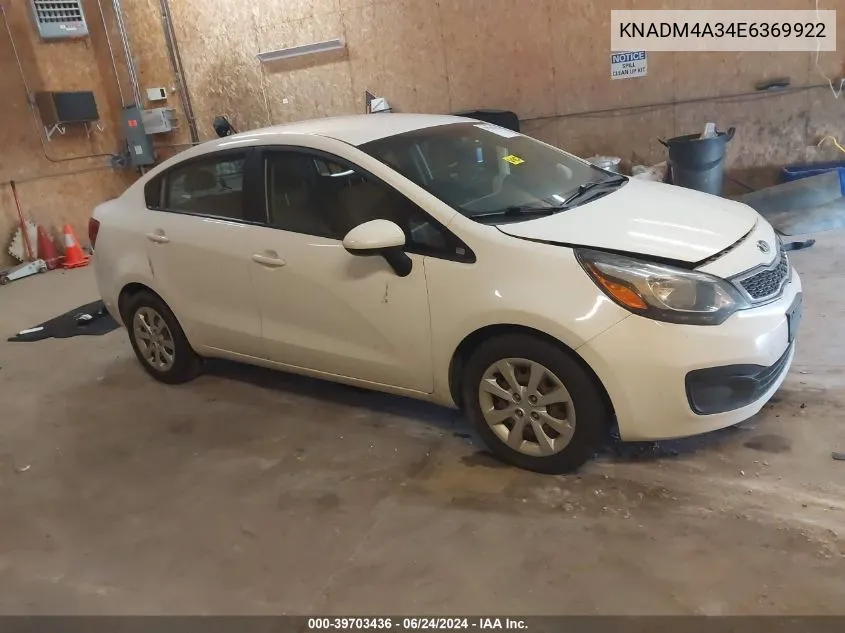 KNADM4A34E6369922 2014 Kia Rio Lx