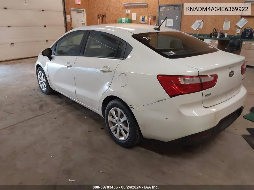 KNADM4A34E6369922 2014 Kia Rio Lx