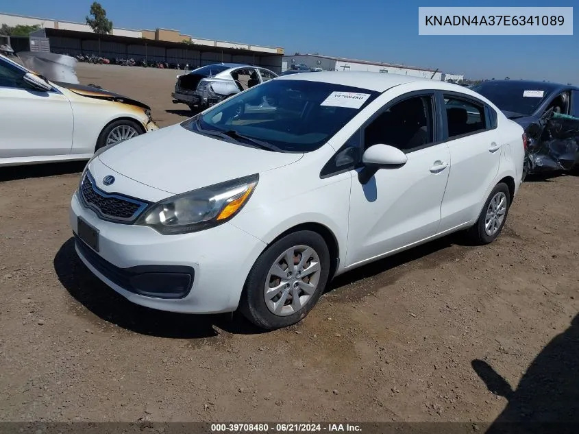 2014 Kia Rio Ex VIN: KNADN4A37E6341089 Lot: 39708480