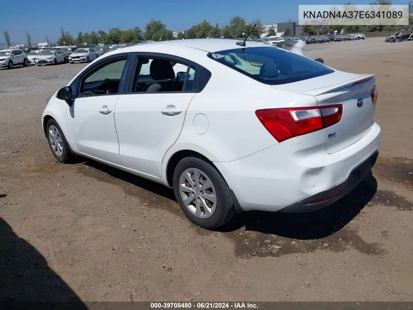 2014 Kia Rio Ex VIN: KNADN4A37E6341089 Lot: 39708480