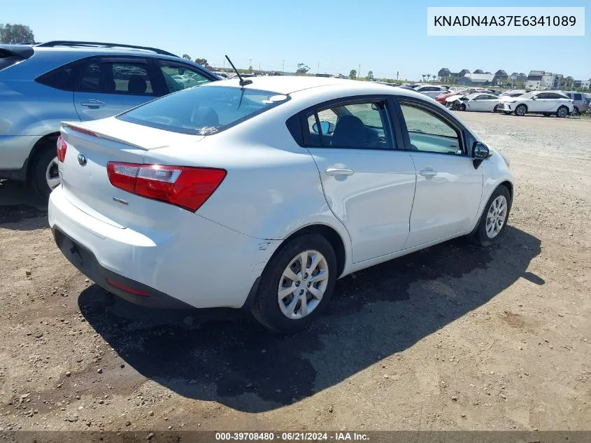 2014 Kia Rio Ex VIN: KNADN4A37E6341089 Lot: 39708480