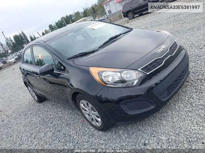 2014 Kia Rio Ex VIN: KNADN5A33E6381997 Lot: 39877046