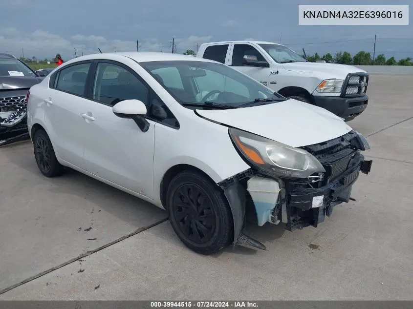 KNADN4A32E6396016 2014 Kia Rio Ex