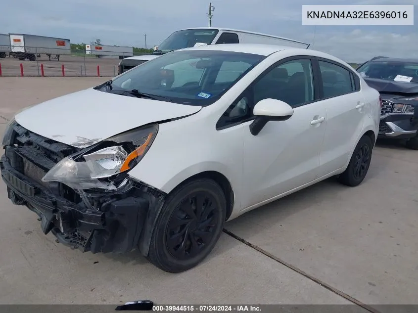 2014 Kia Rio Ex VIN: KNADN4A32E6396016 Lot: 39944515