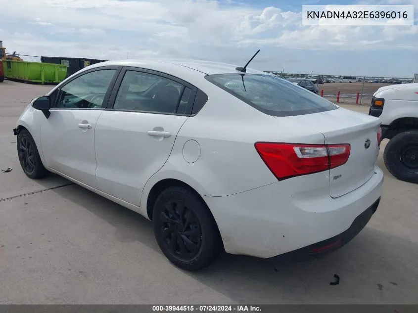 KNADN4A32E6396016 2014 Kia Rio Ex